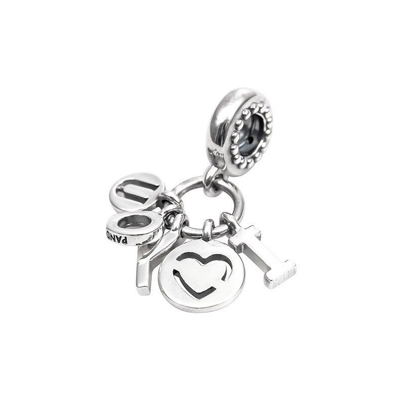 charm pan treo I Love You bạc s925 cao cấp