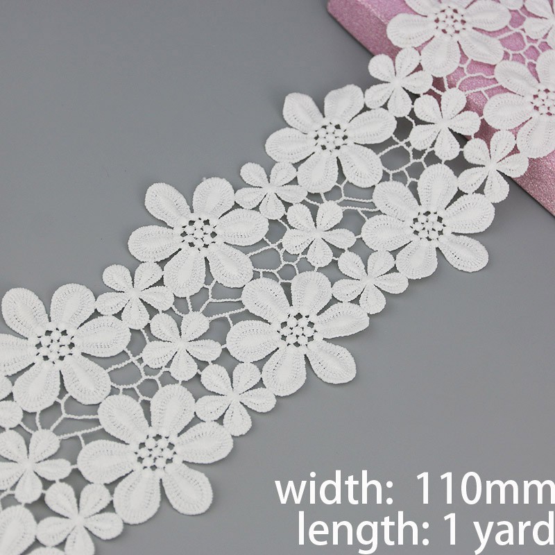 Dây Ruy Băng Bằng Vải Cotton Phối Ren Làm Quà Tặng 1 Yard