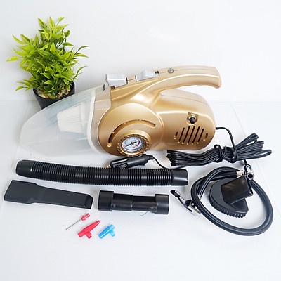 Máy Hút Bụi Ô Tô Cầm Tay 4 Trong 1 - Hút Bụi + Đo Áp Suất Lốp + Bơm Xe + Đèn Pin - Lavana