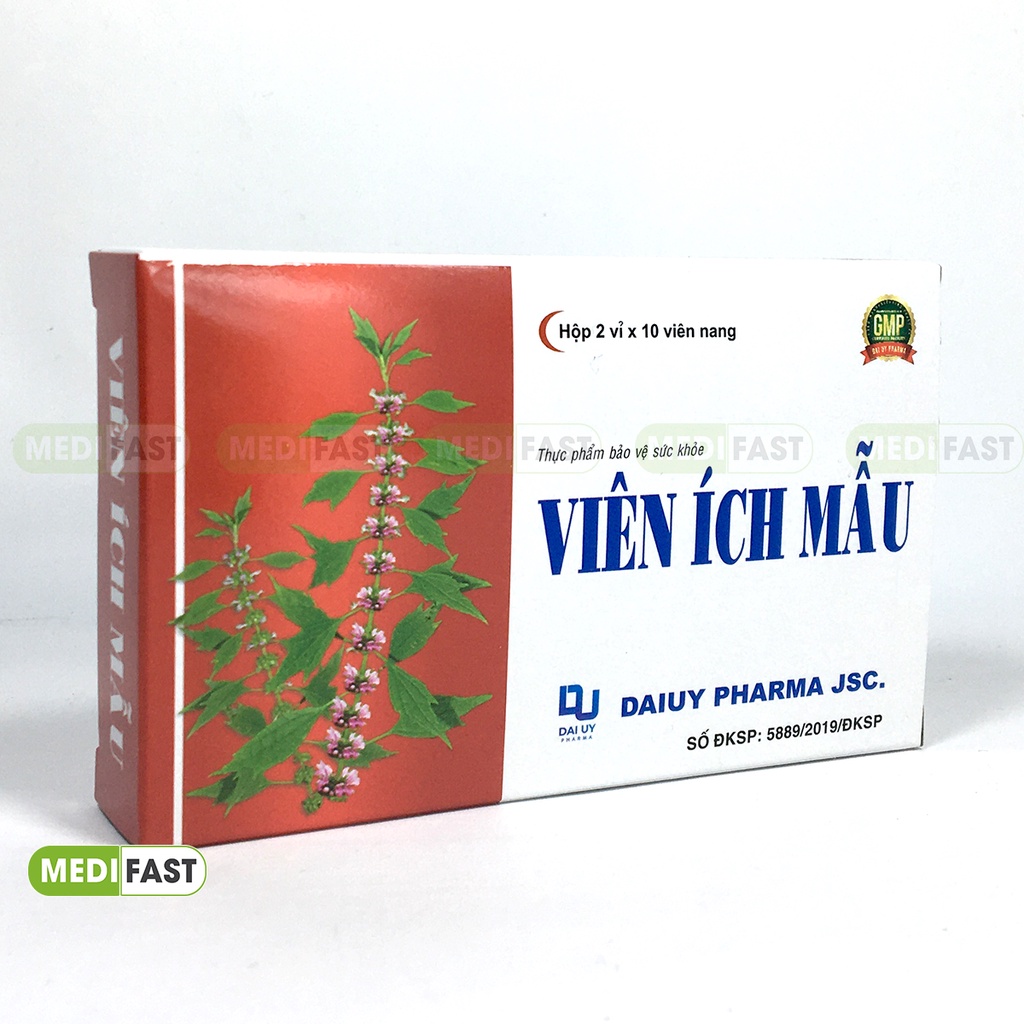 Viên uống Ích Mẫu - Giúp bổ huyết, điều kinh, giảm rối loạn kinh nguyệt từ Cao ích mẫu - Hộp 20 viên - Đ.Y