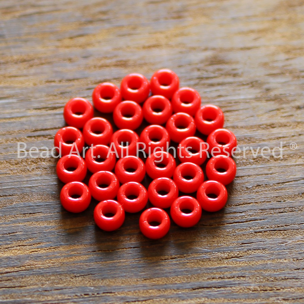 Set 30 Hạt Cườm Màu Đỏ (Đục) Cao Cấp Xuất Xứ Czech 3.5mm, Làm Trang Sức, Vòng Tay Phong Thuỷ, Chuỗi Hạt S50 - Bead Art