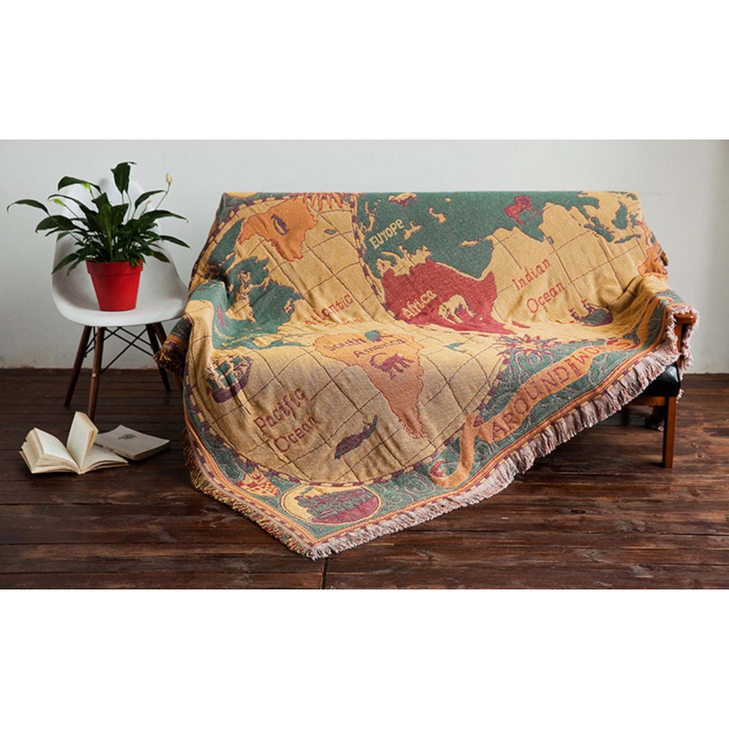 Thảm Vintage, Thảm Thổ Cẩm, Thảm Trải Sàn, Khăn Phủ Sofa 230 x 180cm