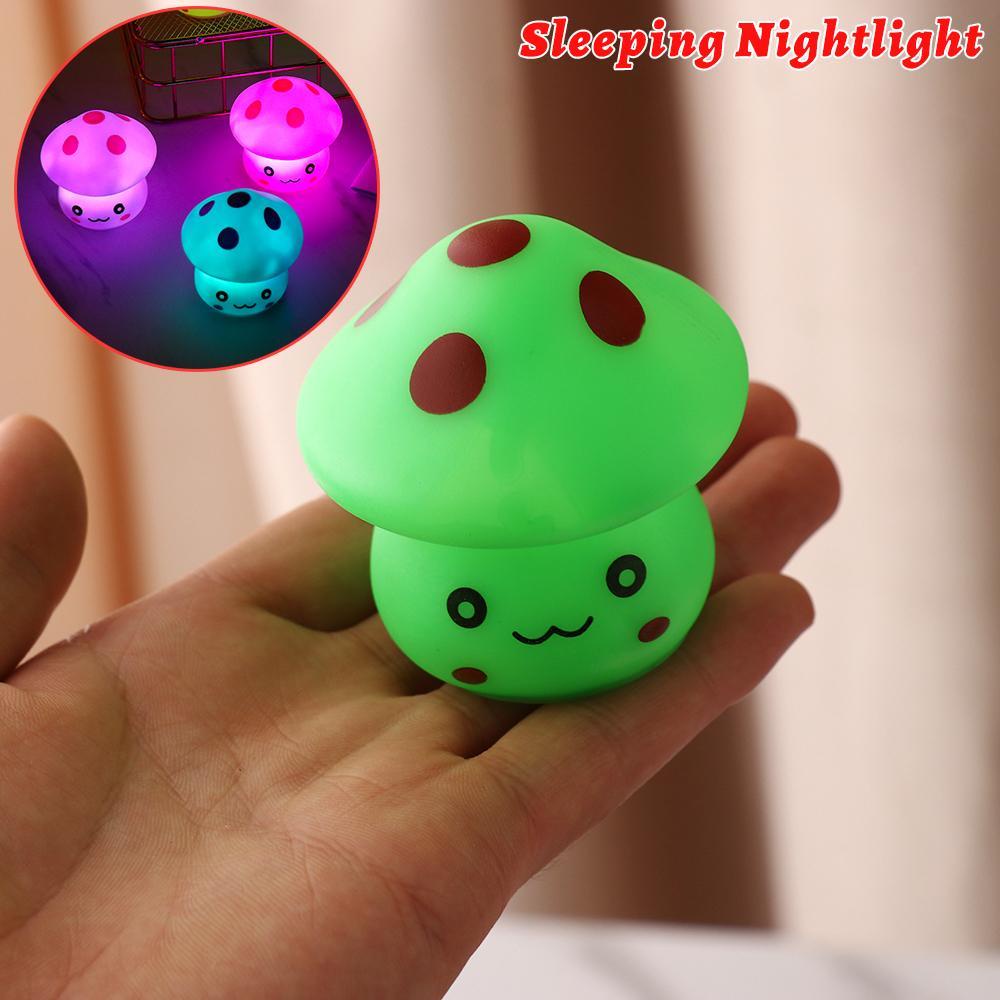 LAKAMIER Đèn Ngủ Hình Cây Nấm Mini Nhiều Màu Sắc Dễ Thương