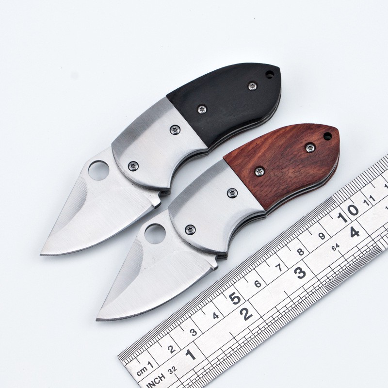 Dao Phượt Gấp Hột Xoài Đen MIni - Thép Dầy - Không Gỉ - Gỗ Thật -2 Loại Lưỡi Dao Bén  - Hàng Có Sẵn Trong Kho