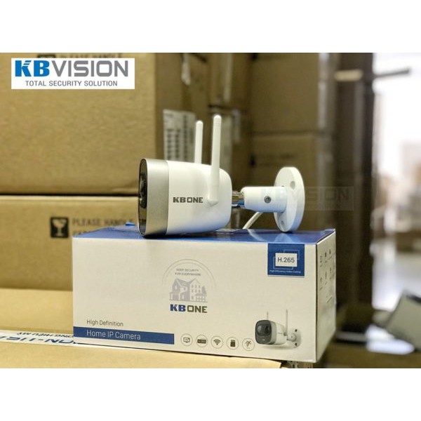Camera WIFI KBVISION KBONE KN-B23RL 2.0MP tích hợp hồng ngoại PIR, thu âm, còi báo động và đèn cảnh báo