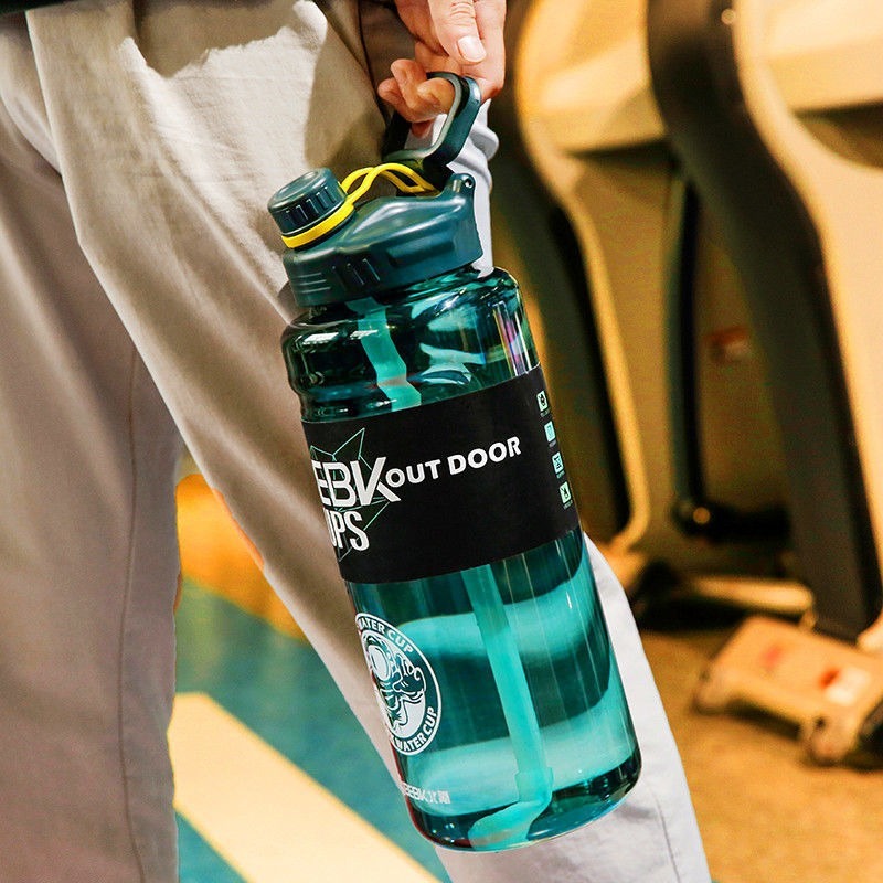 Bình nước thể thao dung tích lớn chịu nhiệt độ cao có ống hút chống tràn tiện dụng