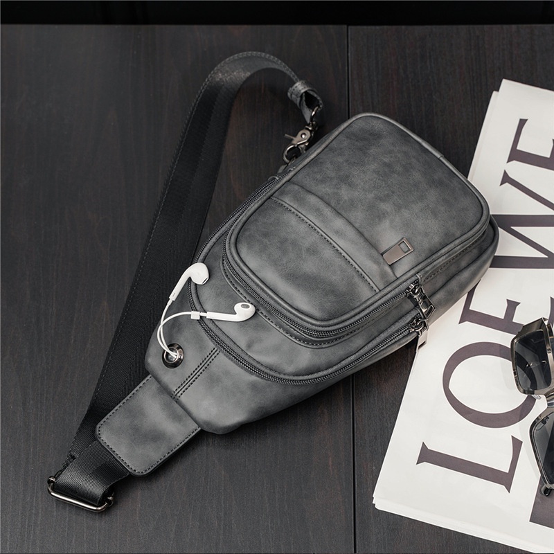 Túi Đeo Chéo Nam Da PU Cao Cấp Chống Thấm Nước Hàn Quốc