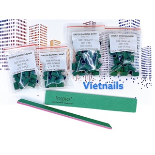 Pro Acrylic Kit _ 02 Dũa xanh dày cao cấp + 25 Sanding Band Xanh + 01 Phao cam