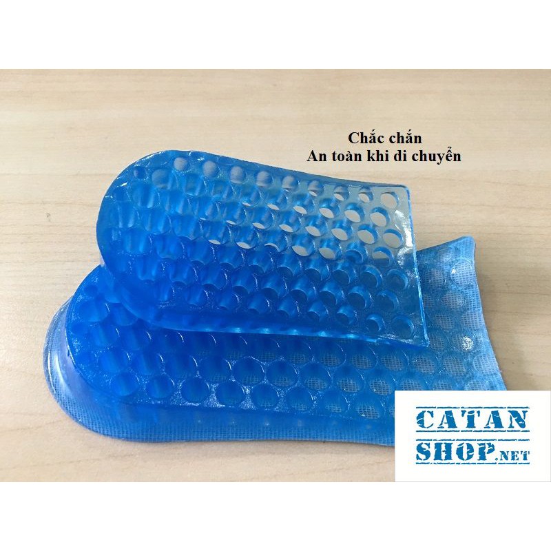 Lót đế giày tăng chiều cao silicon siêu êm ái, giày đế cao, giày độn gót GD192-LGIAYTCC-4XANH