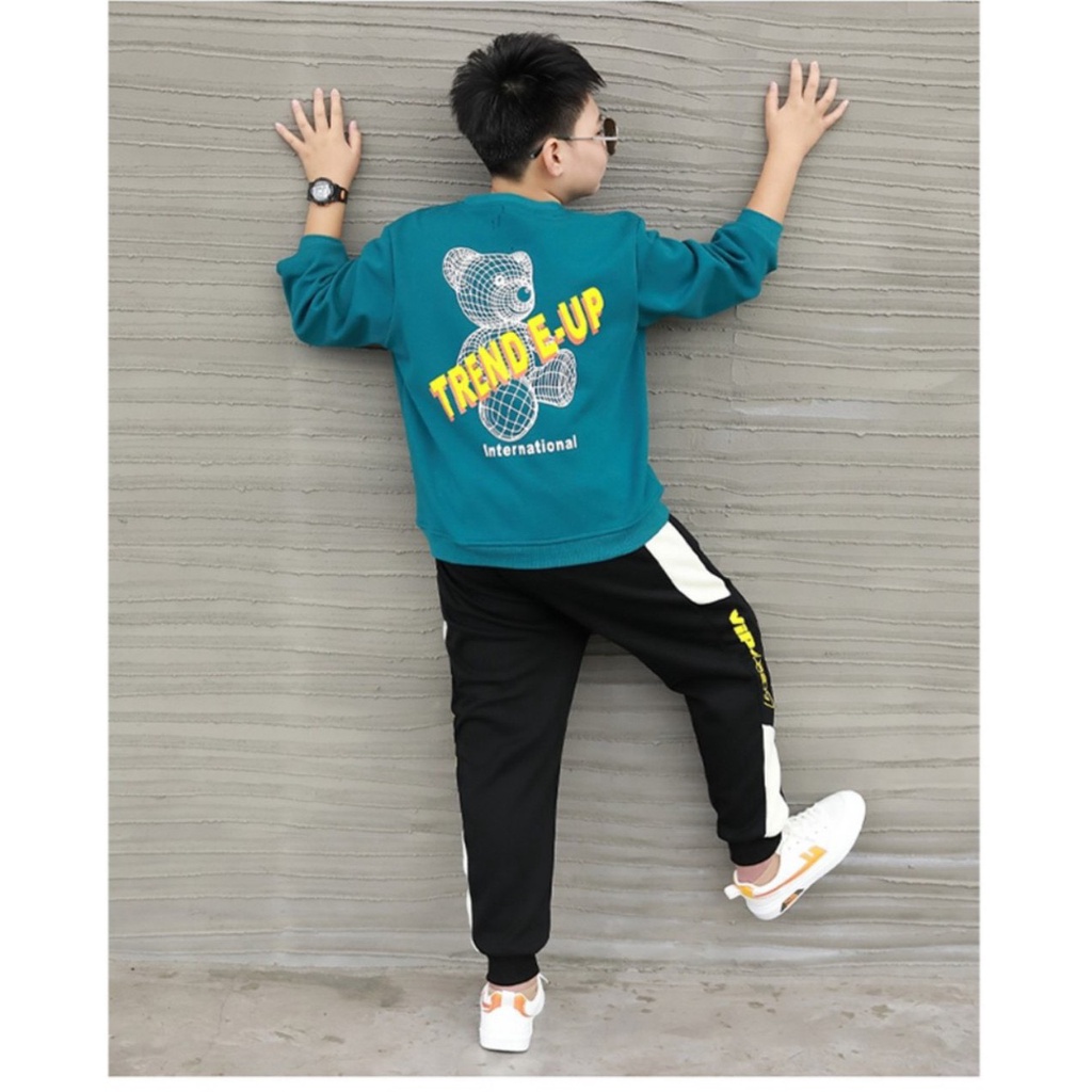 Set bộ quần áo thu đông cho bé trai 14-45kg  mẫu TOMO . Chất liệu đẹp, đường may kỹ. MA101