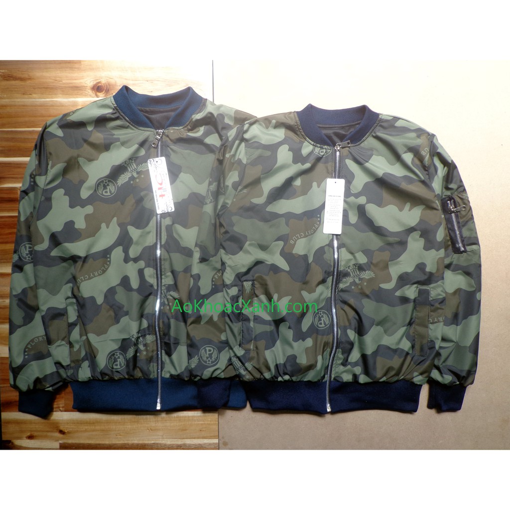Áo khoác bomber rằn ri lính