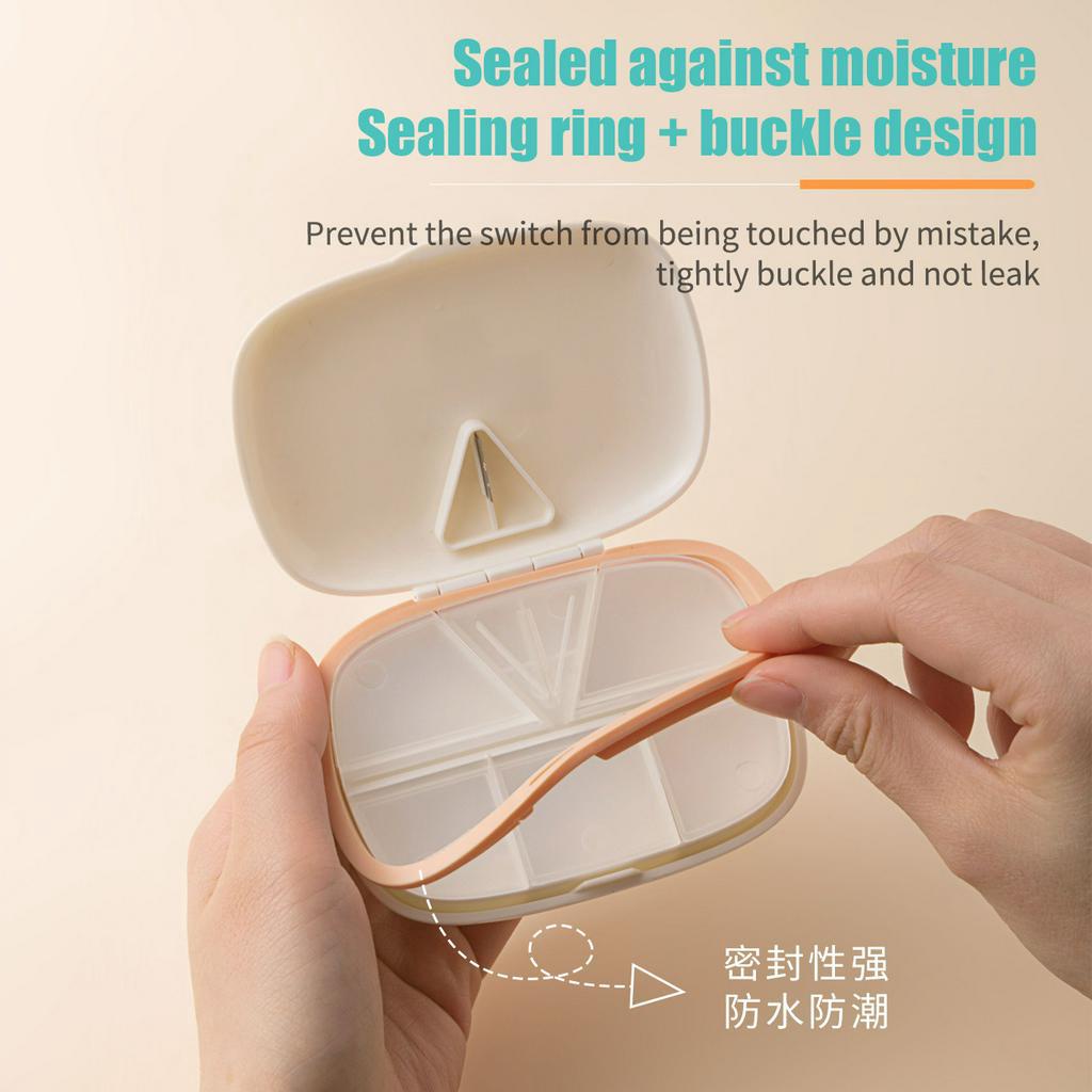 Hộp đựng thuốc 5 ngăn JUJIAJIA chống thấm nước chống ẩm dễ mang theo tiện dụng