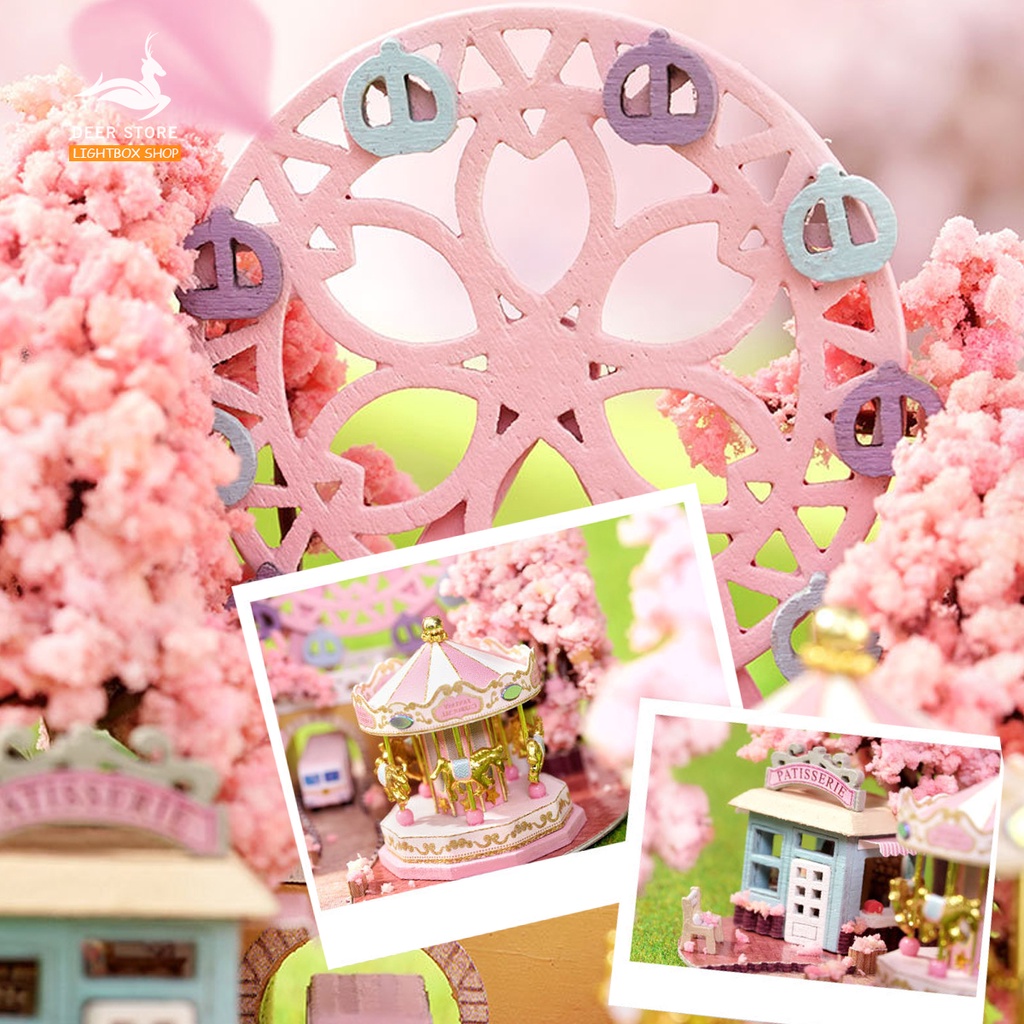 Ngôi Nhà Búp Bê Ma Thuật DIY trong Trụ Thủy Tinh | Tặng KEO DÁN. Mô hình nhà gỗ 3d tự làm. Dream Bottle B32