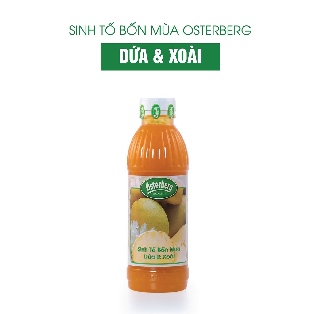 Mứt Dứa Xoài - Sinh tố bốn mùa Osterberg Dứa &amp; Xoài 1L dùng làm bánh, pha trà đồ uống, sưa chua, sinh tố