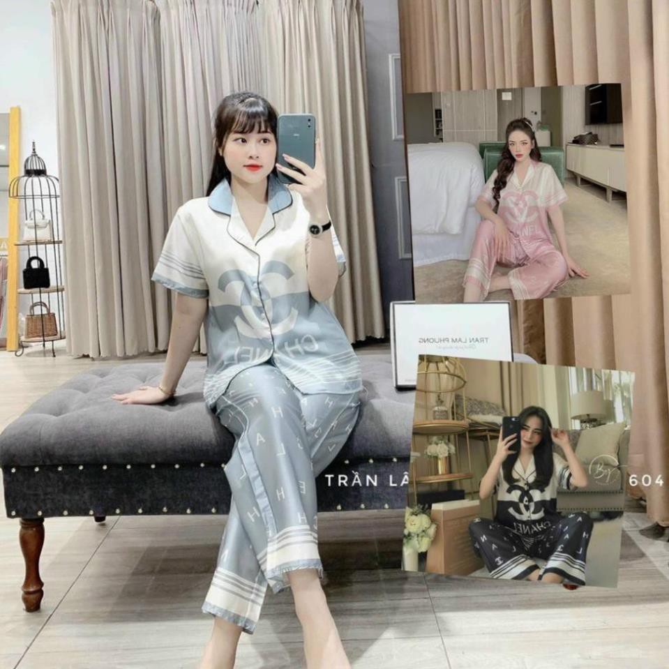 Pijama Lụa SATIN những mẫu hottren 2021 nhà SAM Tay ngắn quần dài Form dưới 60 kí 😘 * ༴