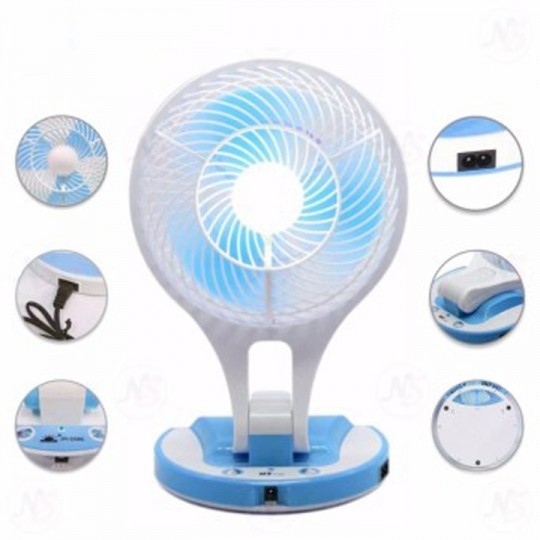 ☬QUẠT SẠC ĐIỆN  MINI FAN CÓ LED PHÁT SÁNG CỰC MÁT GẤP GỌN ĐƯỢC - dự phòng đa năng 2 trong 1 và Đèn JR-5580 tích