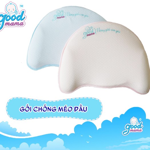 Gối chống bẹp đầu cho trẻ sơ sinh Goodmama, mềm mại êm ái, nhẹ, giúp định hình đầu cho bé giấc ngủ ngon