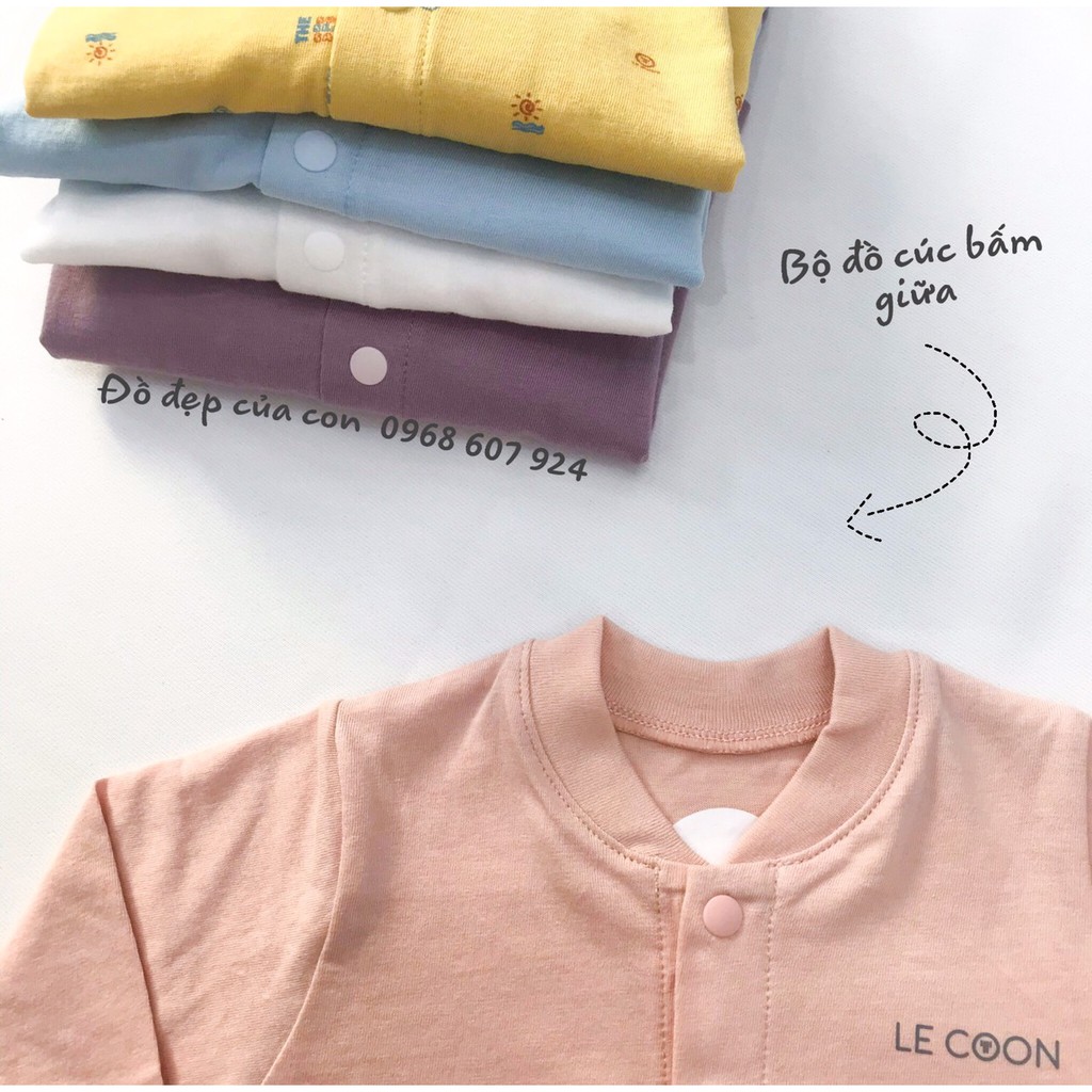 LE COON - Bộ quần áo Le coon cúc bấm giữa dài tay cho bé sơ sinh đến 3 tuổi chất liệu 100% cotton mỏng LC0658