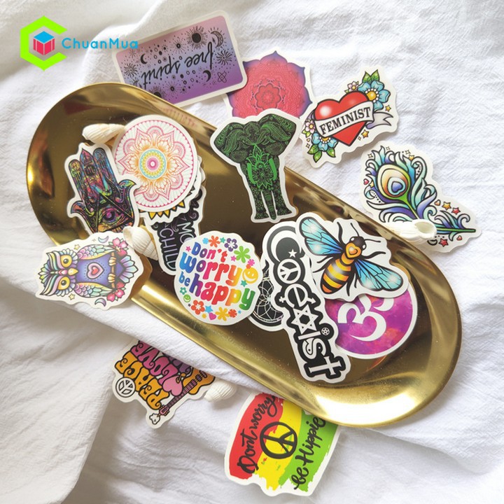 Set 50 cái Sticker 3D Chủ Đề Đại Dương Biển Cả, Rừng Rậm ( Hình dán Sticker dán nón bảo hiểm, dán xe, laptop,.. )