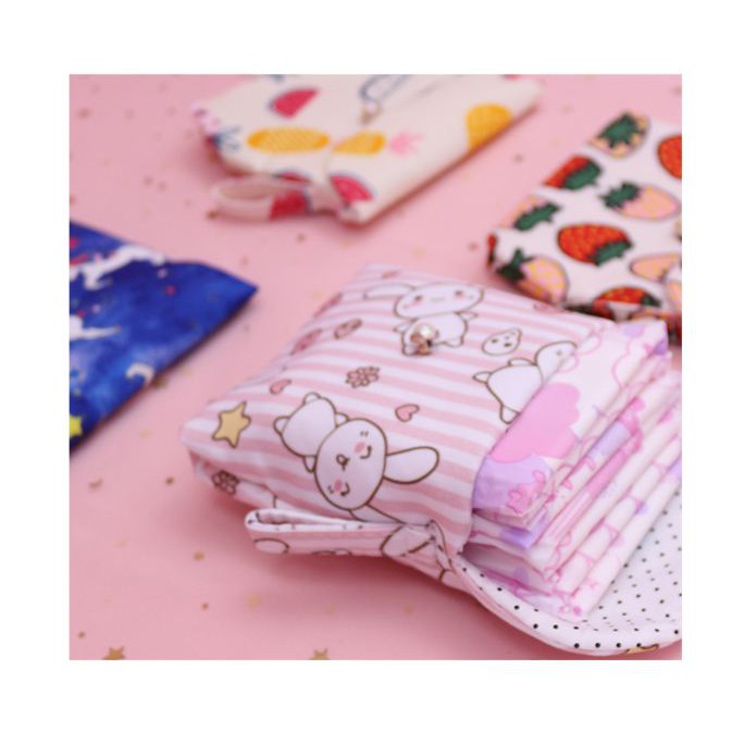 Túi ví mini đựng đồ bỏ túi PINK002  Pink Xinh Decor túi chống thấm đựng đồ cá nhân con gái màu hồng