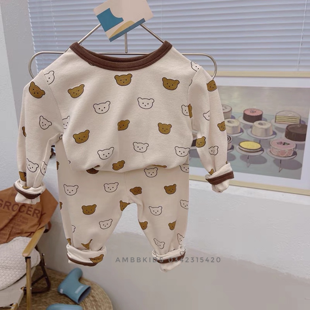 [Link 1-AMBBKIDS] Bộ Đồ Dài Tay Thu Đông Ambb Kids Cho Bé Trai Bé Gái [Có sẵn]