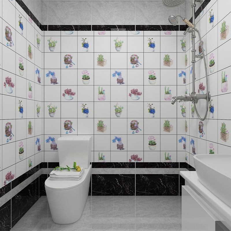 Giấy Dán Tường Họa Tiết Gạch Lát Tự Dính Chống Thấm Nước/Dầu Cho Nhà Bếp Nhà Tắm