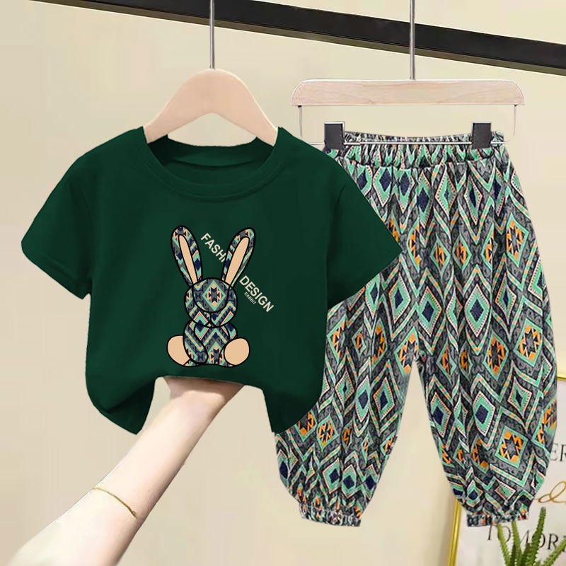 Set Áo Thun Ngắn Tay + Quần Dài Thời Trang Cho Bé