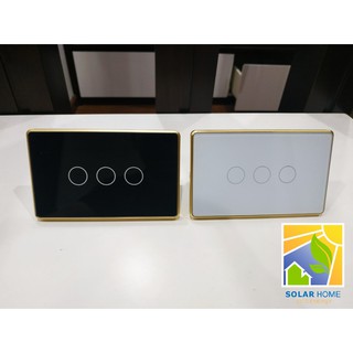 Công tắc Tuya Zigbee chữ nhật 2 nút viền nhôm vàng đủ dây LN