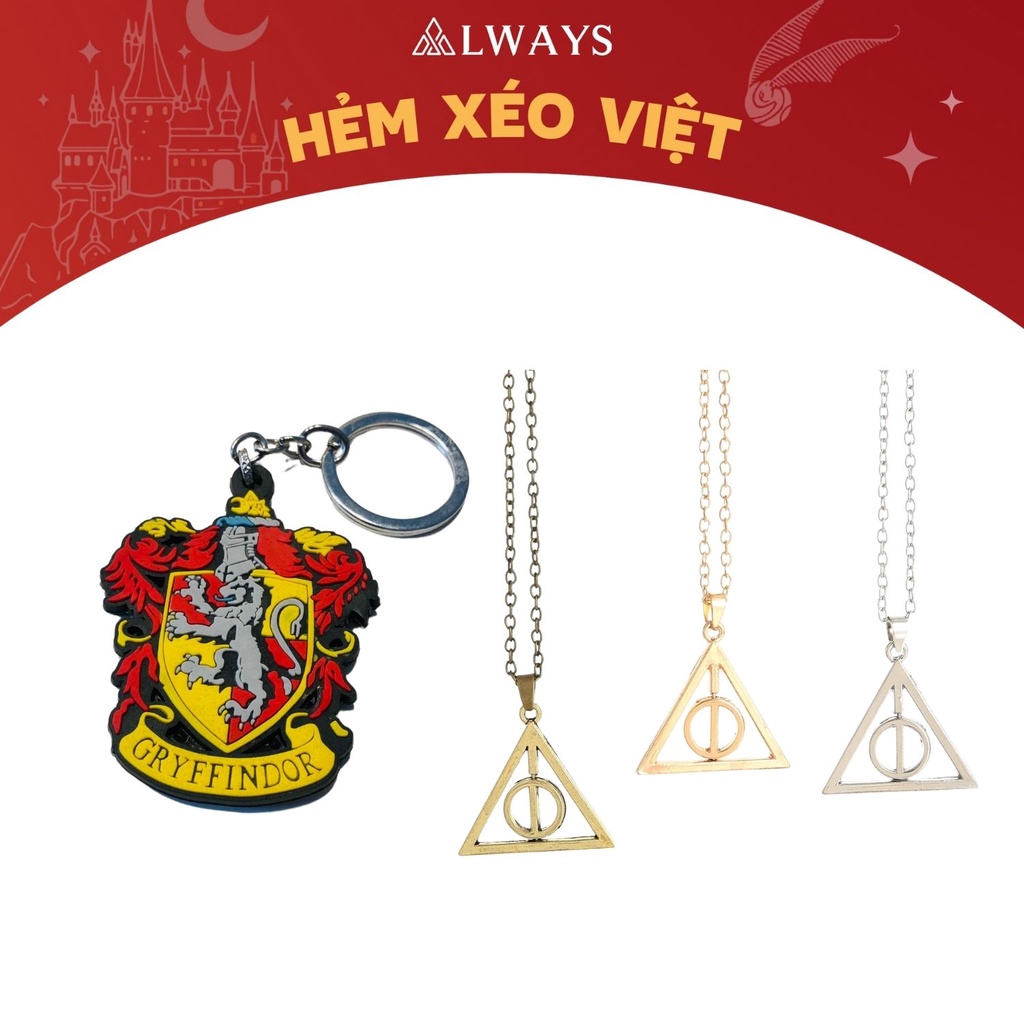Phụ kiện phép thuật móc khóa Harry Potter kèm dây chuyền Bảo bối tử thần - Trang phục, phụ kiện hóa trang phù thủy