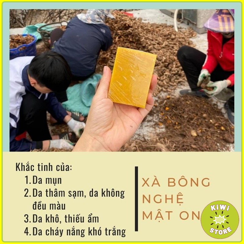 Xà phòng nghệ mướp đắng xà bông giảm mụn lưng thiên nhiên dùng rửa mặt rửa tay tắm toàn thân