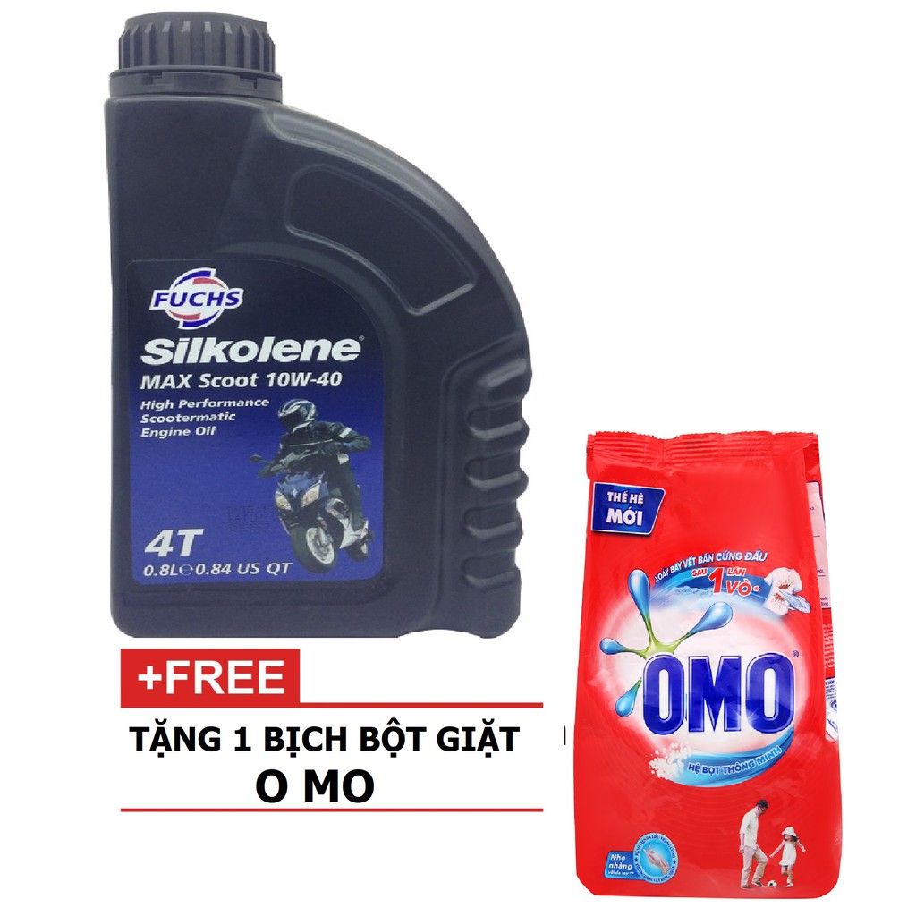 [Tặng 1 bịch OMO] Nhớt xe tay ga cao cấp FUCHS Scooter Silkolene MAX 10W40 800ml - Nhập 100% Indo