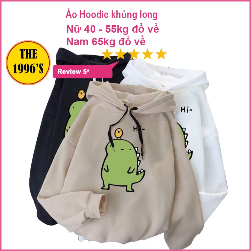 Áo Hoodie In Khủng Long NAM NỮ Nhiều Màu Lựa Chọn