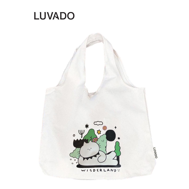 Túi tote giá rẻ vải canvas đeo chéo đi học LUVADO TX752