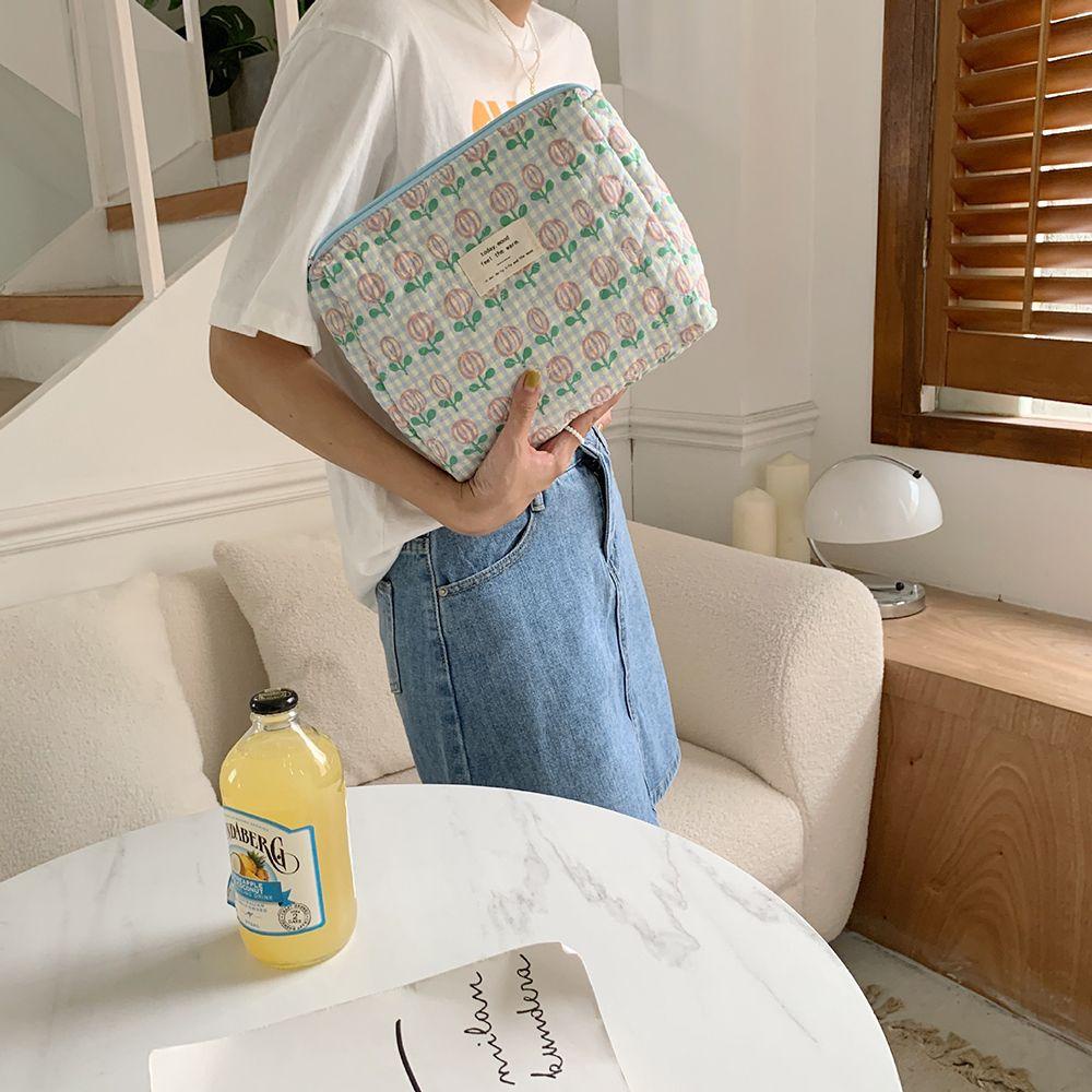 EXPEN Túi Đựng Mỹ Phẩm Mềm Mại Họa Tiết Hoa Xinh Xắn Kích Thước Lớn Tiện Dụng Mang Theo Du Lịch