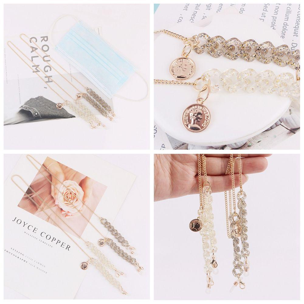 ESPO Dây Xích Giữ Mắt Kính Hình Tròn Đính Đá Quý