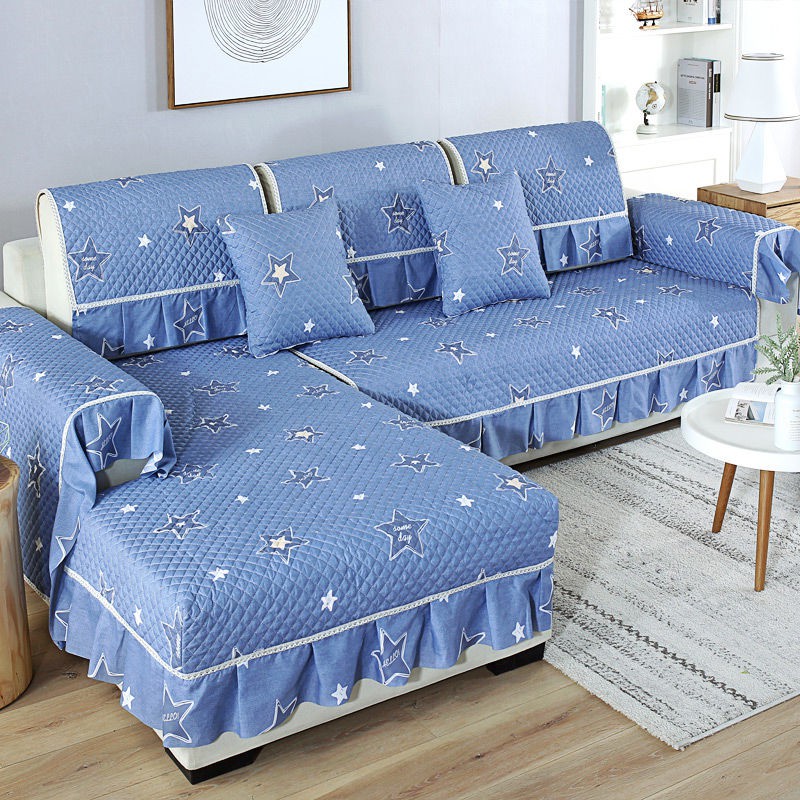 Vỏ Bọc Đệm Ghế Sofa Vải Cotton Màu Trơn Chống Trượt Phong Cách Châu Âu Đơn Giản