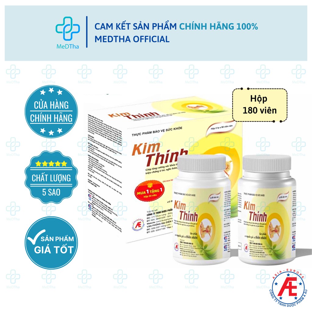 Kim Thính - Hỗ trợ Tăng Cường Thính Lực, Cải thiện Ù Tai, Nghe không rõ (Hộp 90/180 viên) [Chính Hãng]