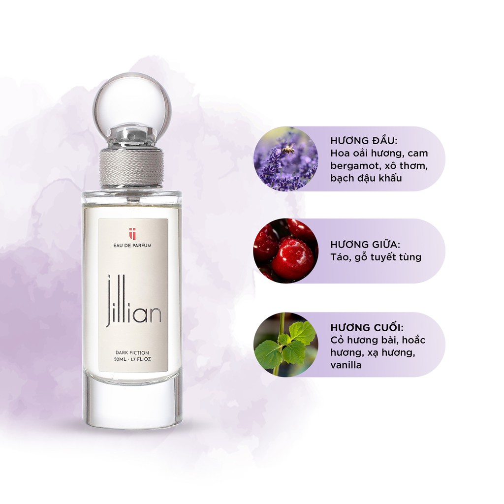 [Mã FMCG100K - 10% đơn 500K] Nước hoa Jillian: Dark Fiction (EDP) 50ml hương gỗ thơm quyến rũ, cá tính