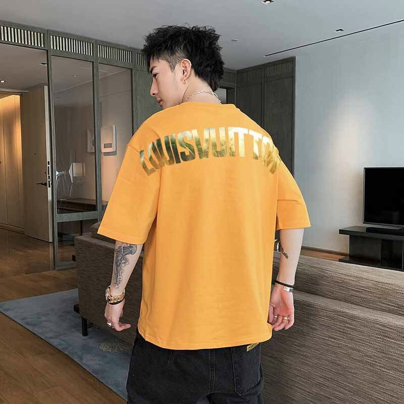 Áo thun nam nữ unisex tay lỡ in nhũ vàng chất thun co giãn 4 chiều