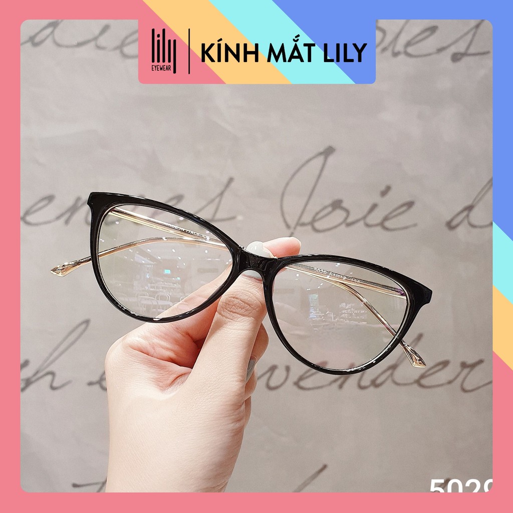 Gọng kính cận mắt mèo Lilyeyewear càng kim loại chắc chắn kiểu dáng thời trang - 5029