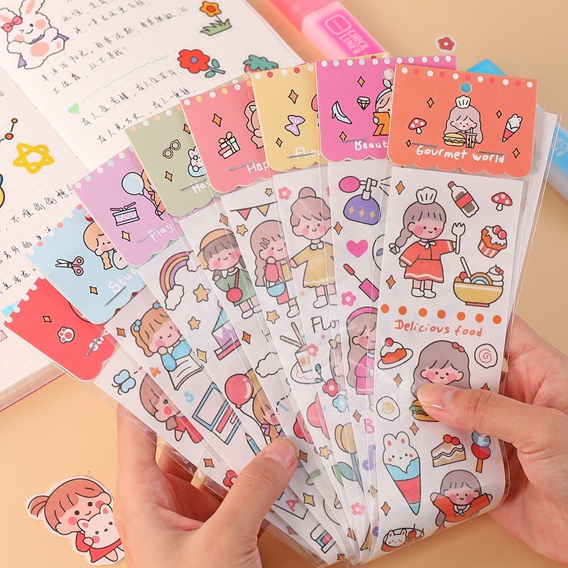 Sticker dài, hình dán trang trí sổ tay, hình dán trang trí