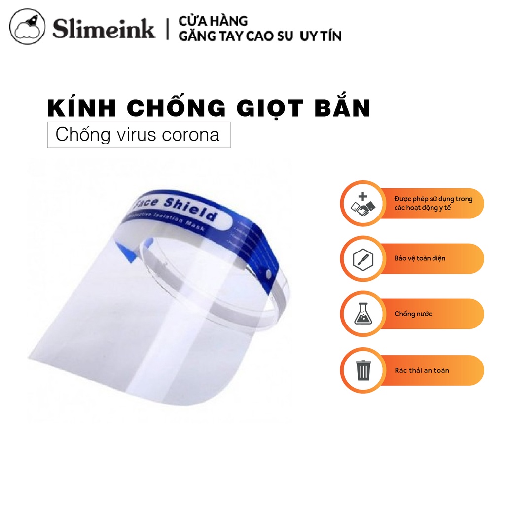 Kính FaceShield chống giọt bắn, kính bảo hộ che mặt phòng dịch y tế