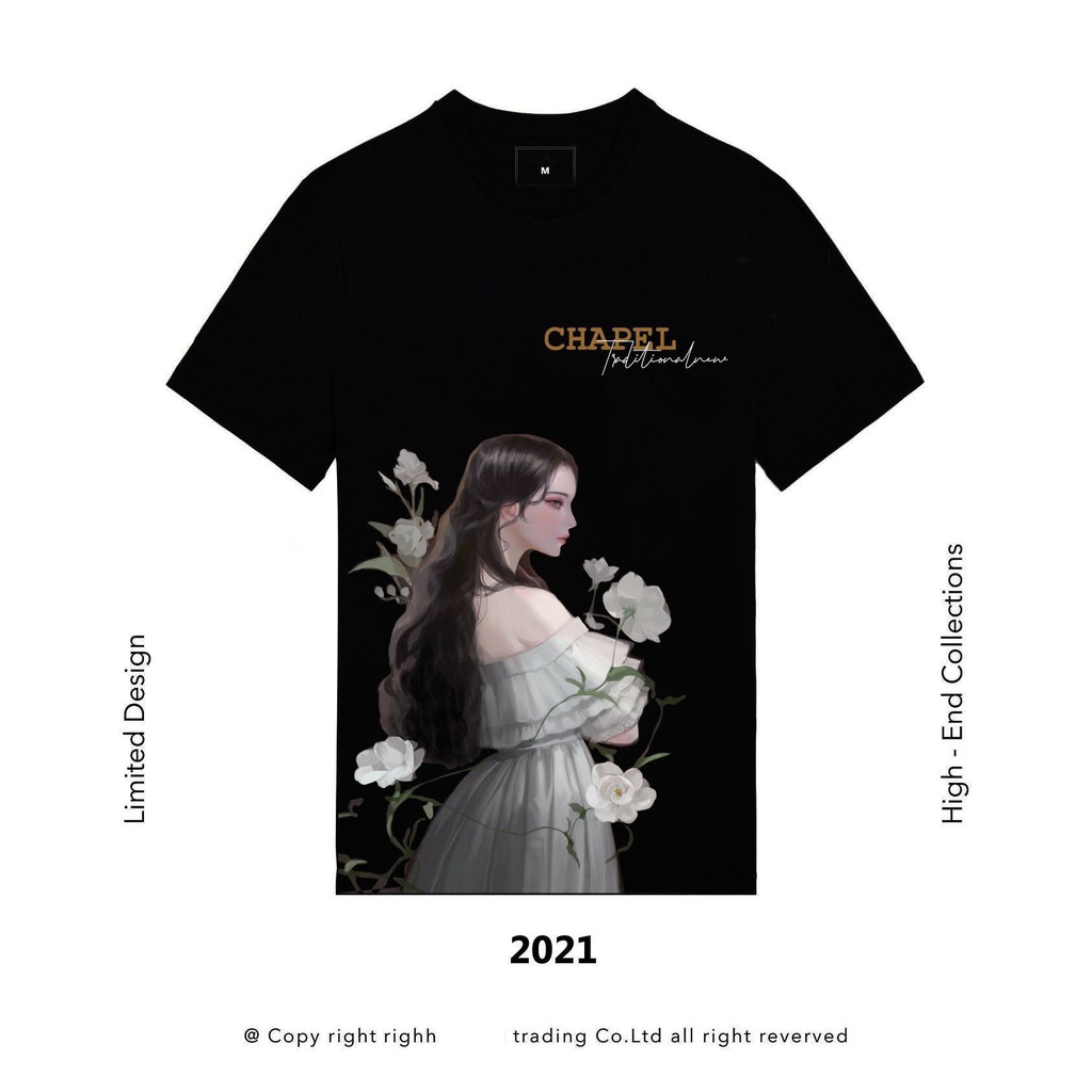 Áo thun in hình cô gái Nhật Unisex