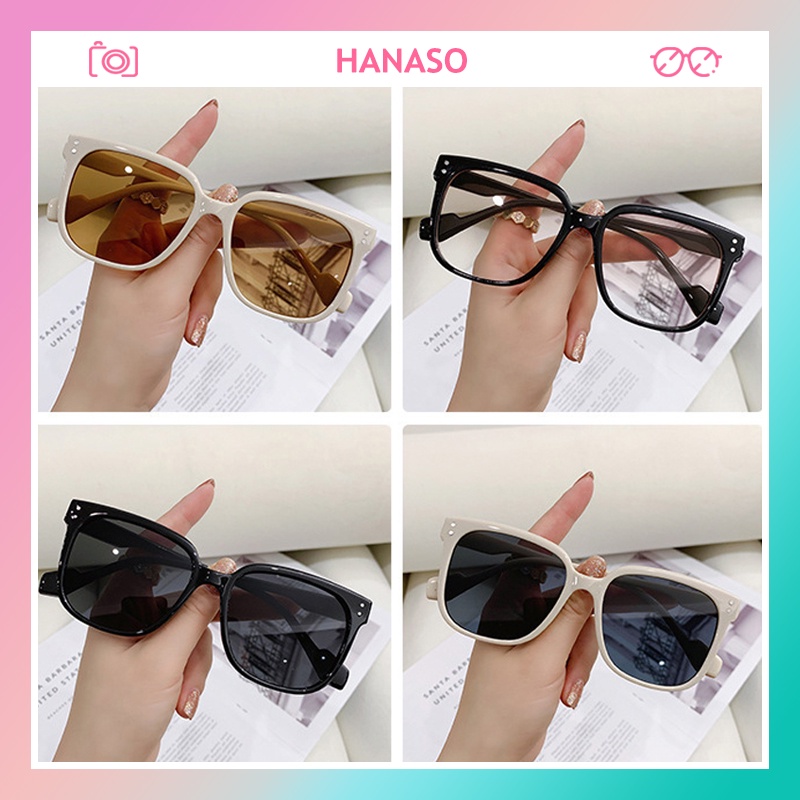 Kính râm mát GM quá khổ thời trang nữ hottrend 2022 chống UV400 và tia bức xạ đi biển dã ngoại cực xinh HANASO 244