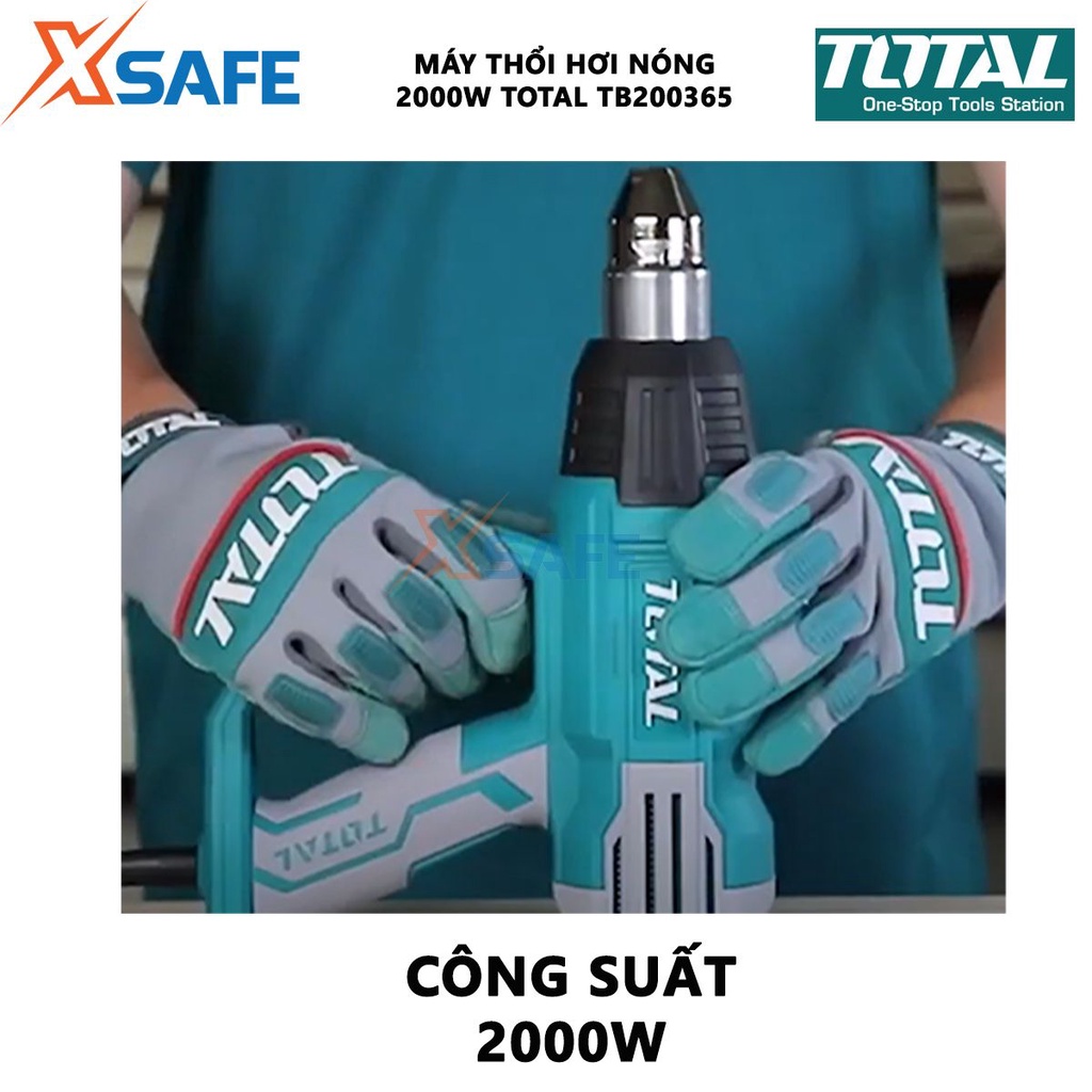 Máy thổi hơi nóng Total TB200365 Máy khò nhiệt mini công suất 2000W Nhiệt độ 350-550°C Luồng khí 300-500L/phút