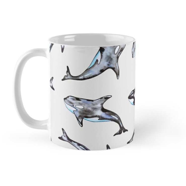 [Món quà] Cốc Sứ In Hình -Cá voi sát thủ màu nước-HT43-2020-434- [Hấp Dẫn]