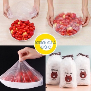 Combo 100 Màng bọc thực phẩm có chun, túi gấu