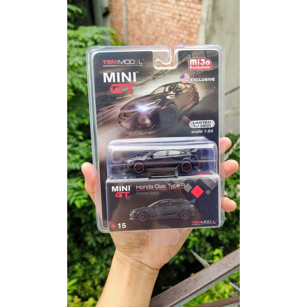 Mô hình tĩnh Mini GT Mijo Honda Civic Type R Crystal Black tỷ lệ 1:64