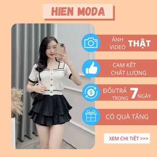 Áo mongtoghi cổ vuông viền , Áo len mỏng mùa thu