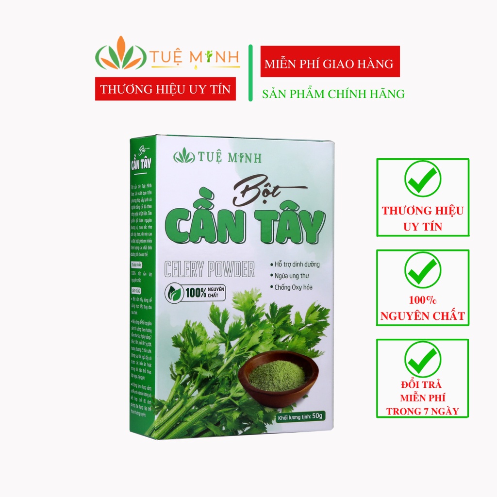 Bột Cần Tây Sấy Lạnh Nguyên Chất Tuệ Minh, Bột Cần Tây Giảm Cân Loại Mỡ Thừa, Detox, Làm Đẹp Da